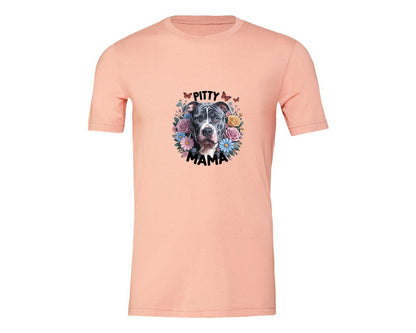 brand:Generic|color:Heather Peach|Pitty Mama Cute Pitbull Dog 2 Graphic T-Shirt
