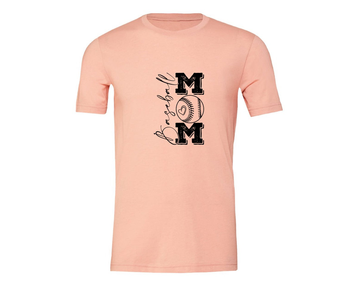 brand:Generic|color:Heather Peach|Baseball Mama 16 Graphic T-Shirt
