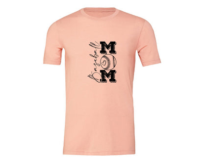 brand:Generic|color:Heather Peach|Baseball Mama 16 Graphic T-Shirt