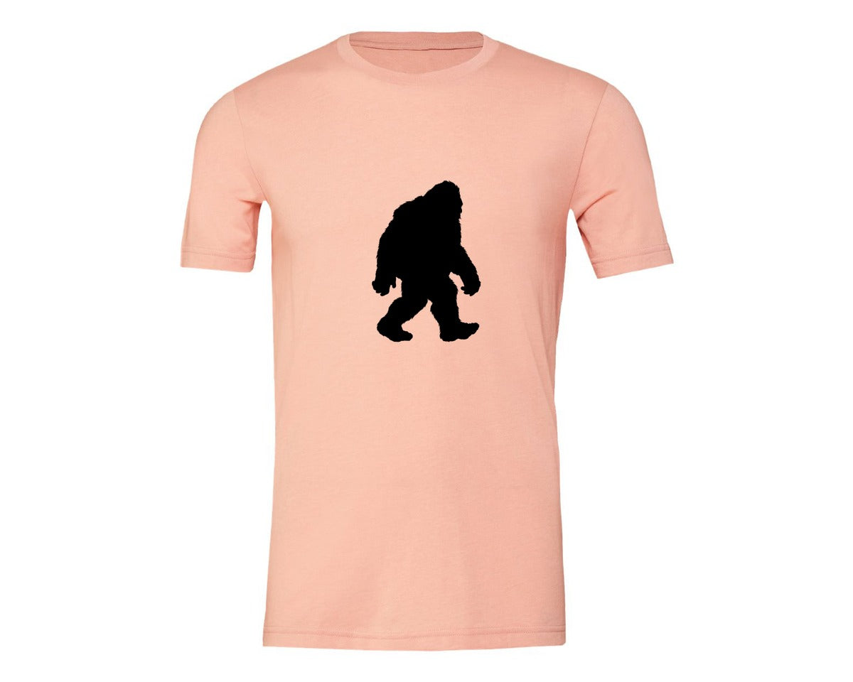 brand:Generic|color:Heather Peach|Bigfoot Sasquatch Figure Design Graphic T-Shirt
