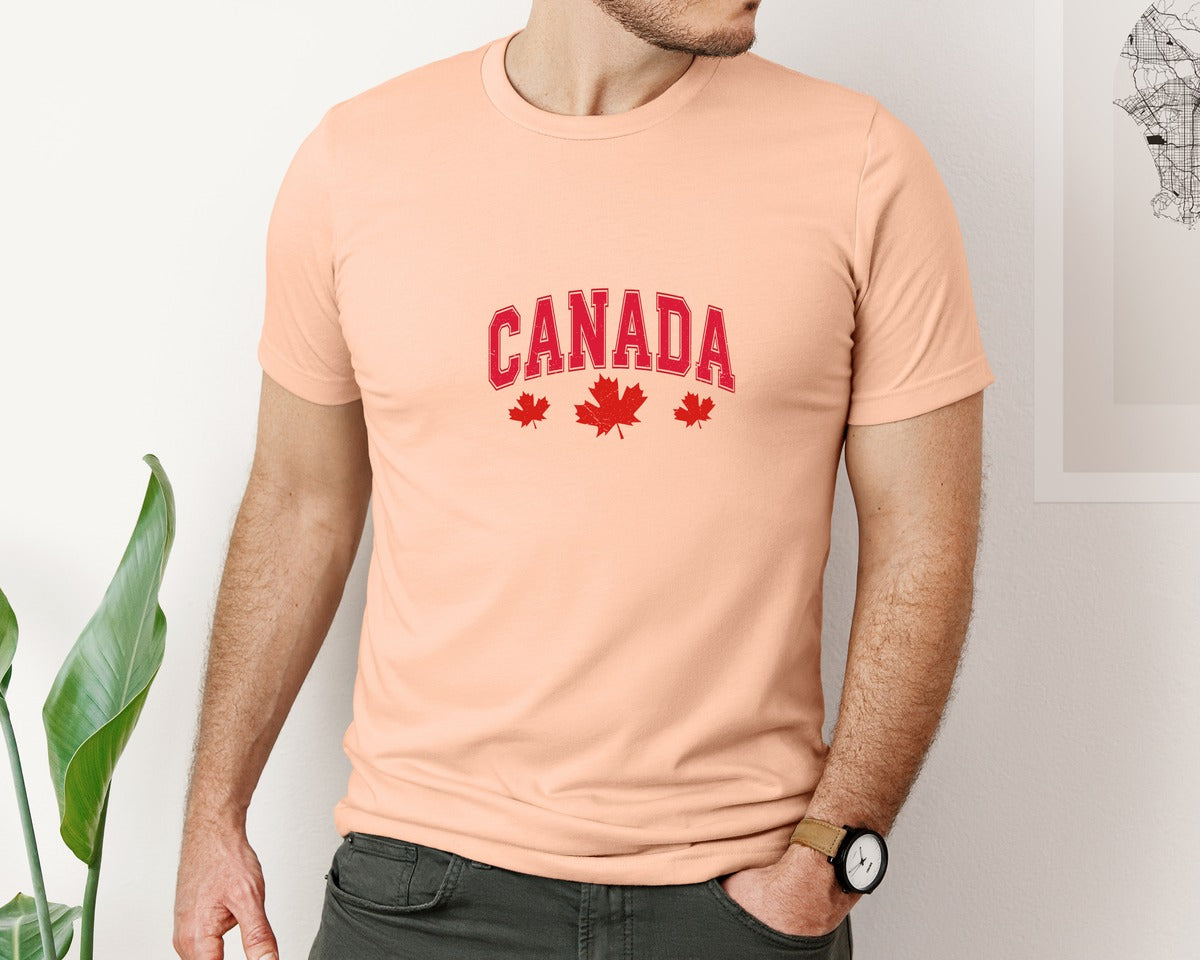 brand:Bella Canvas|color:Heather Peach|Canada Maple Leaf Canada Graphic T-Shirt