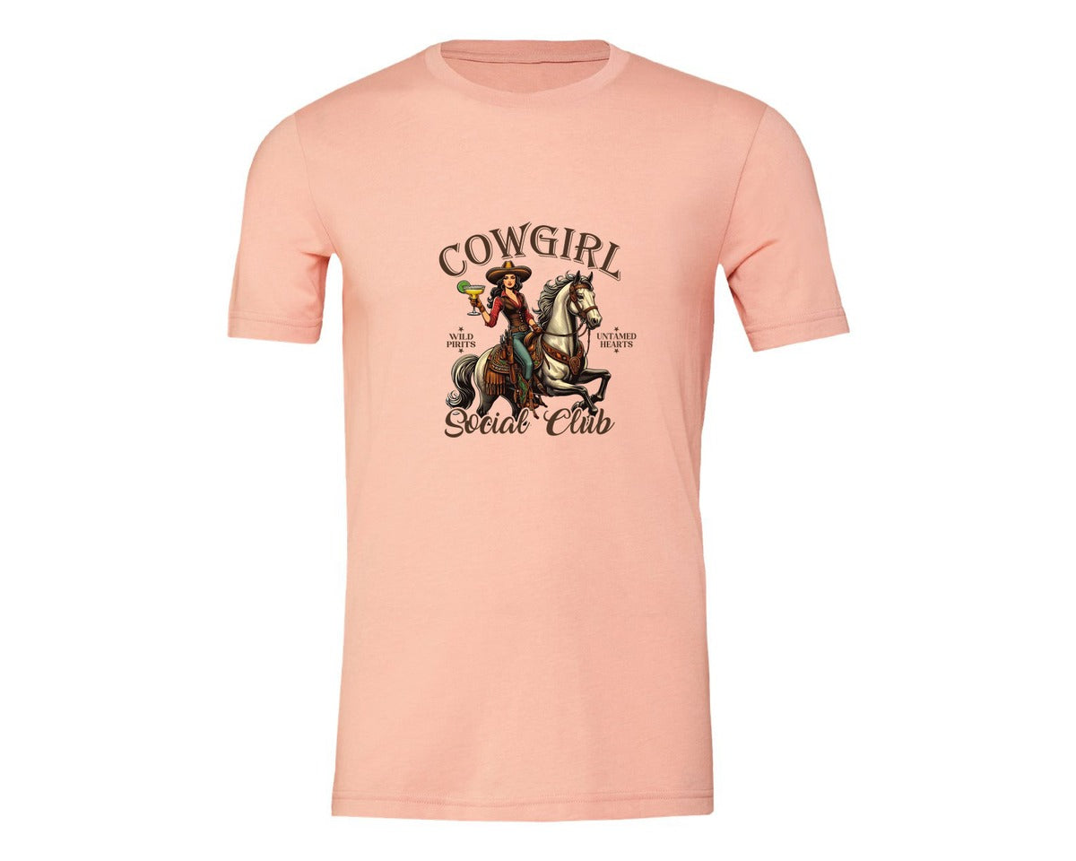 brand:Generic|color:Heather Peach|Cowgirl Social Club Cowgirl Graphic T-Shirt