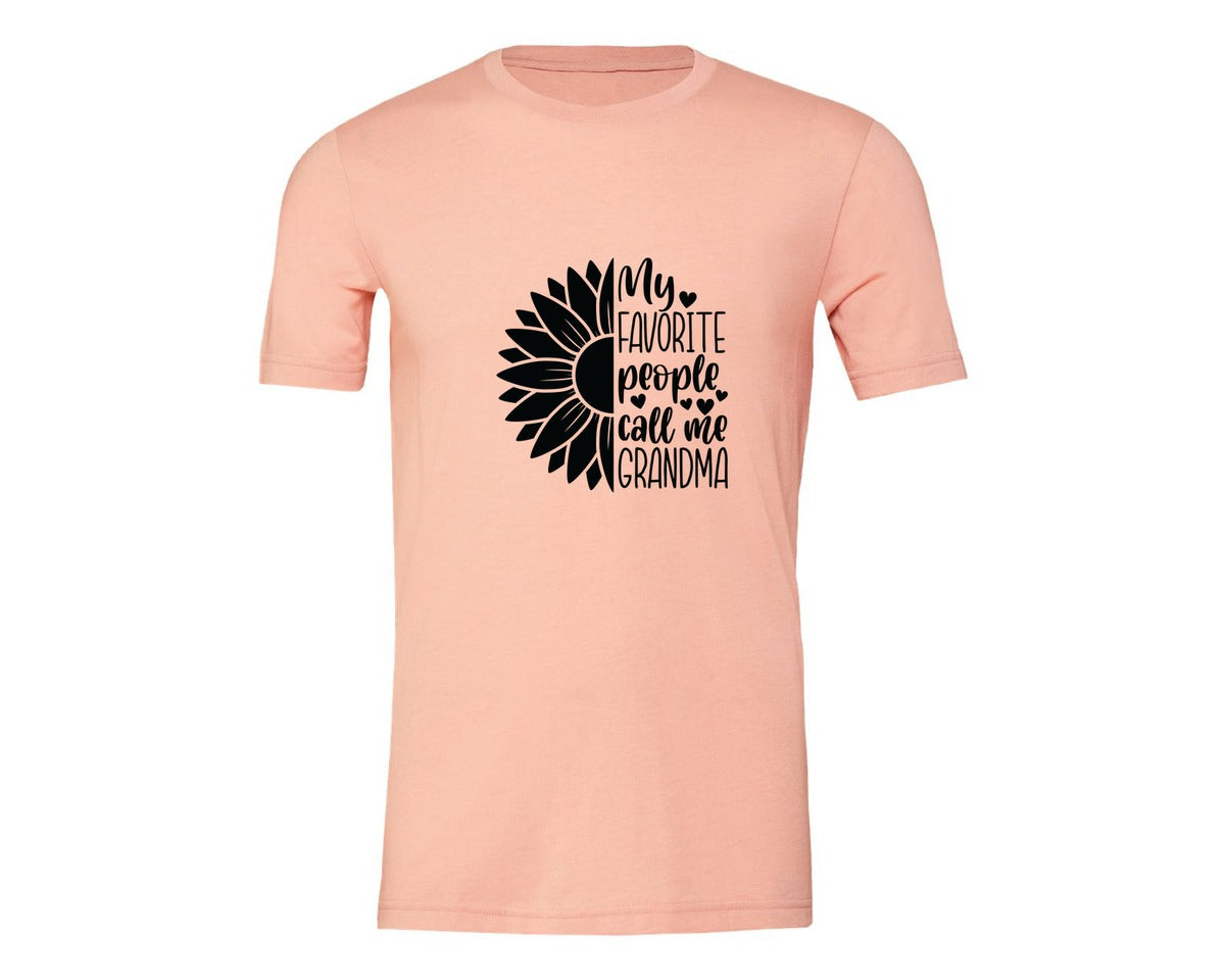 brand:Generic|color:Heather Peach|Grandma Sunflower Grandma Graphic T-Shirt