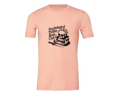 brand:Generic|color:Heather Peach|Psychological Thriller Book Club T S Graphic T-Shirt