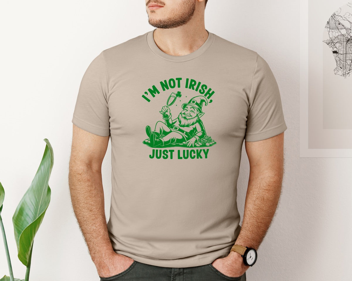 brand:Bella Canvas|color:Heather Tan|Im Not Irish Just Lucky Design Graphic T-Shirt