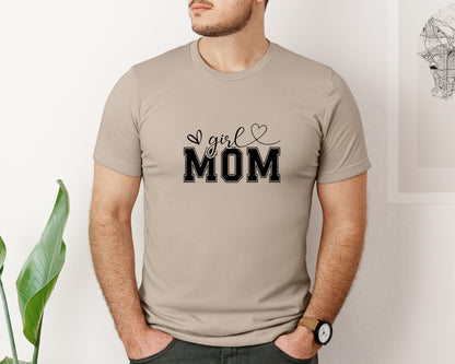 brand:Bella Canvas|color:Heather Tan|Girl Mom Mothers Day Mama Graphic T-Shirt