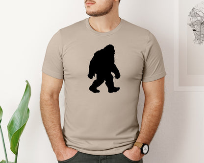 brand:Bella Canvas|color:Heather Tan|Bigfoot Sasquatch Figure Design Graphic T-Shirt