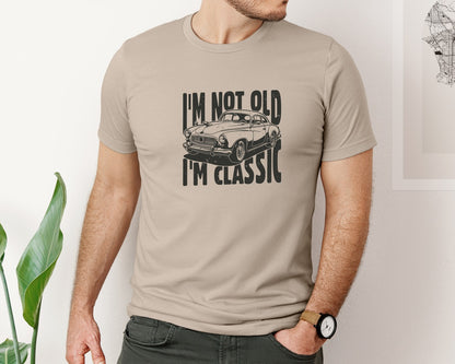 brand:Bella Canvas|color:Heather Tan|Im Not Old Im Classic Vintage Car 3 Graphic T-Shirt