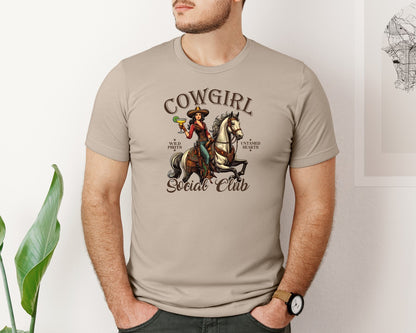 brand:Bella Canvas|color:Heather Tan|Cowgirl Social Club Cowgirl Graphic T-Shirt