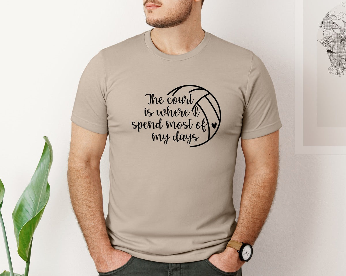 brand:Bella Canvas|color:Heather Tan|Volleyball Mom 24 Graphic T-Shirt