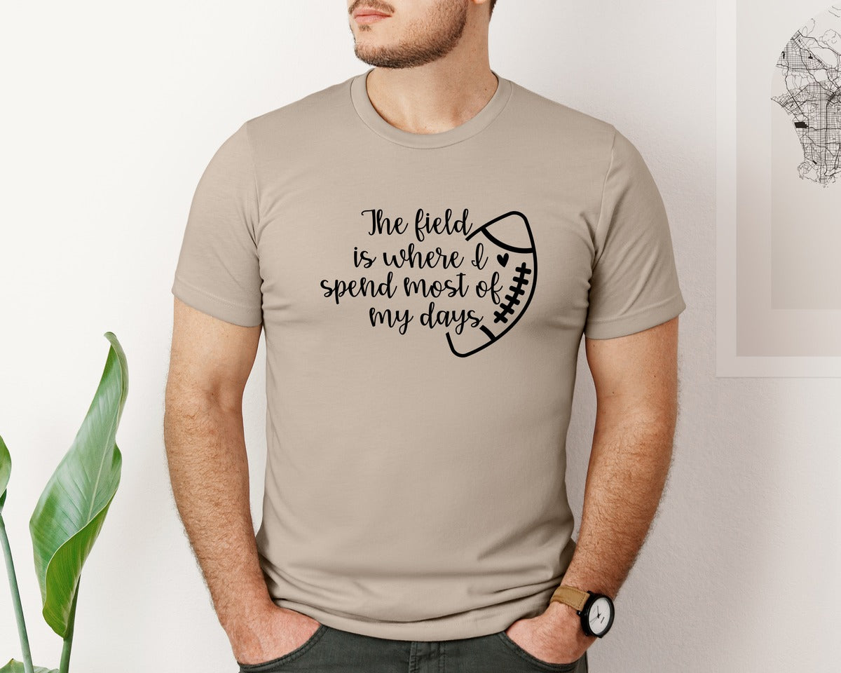 brand:Bella Canvas|color:Heather Tan|Football Mom 103 Graphic T-Shirt
