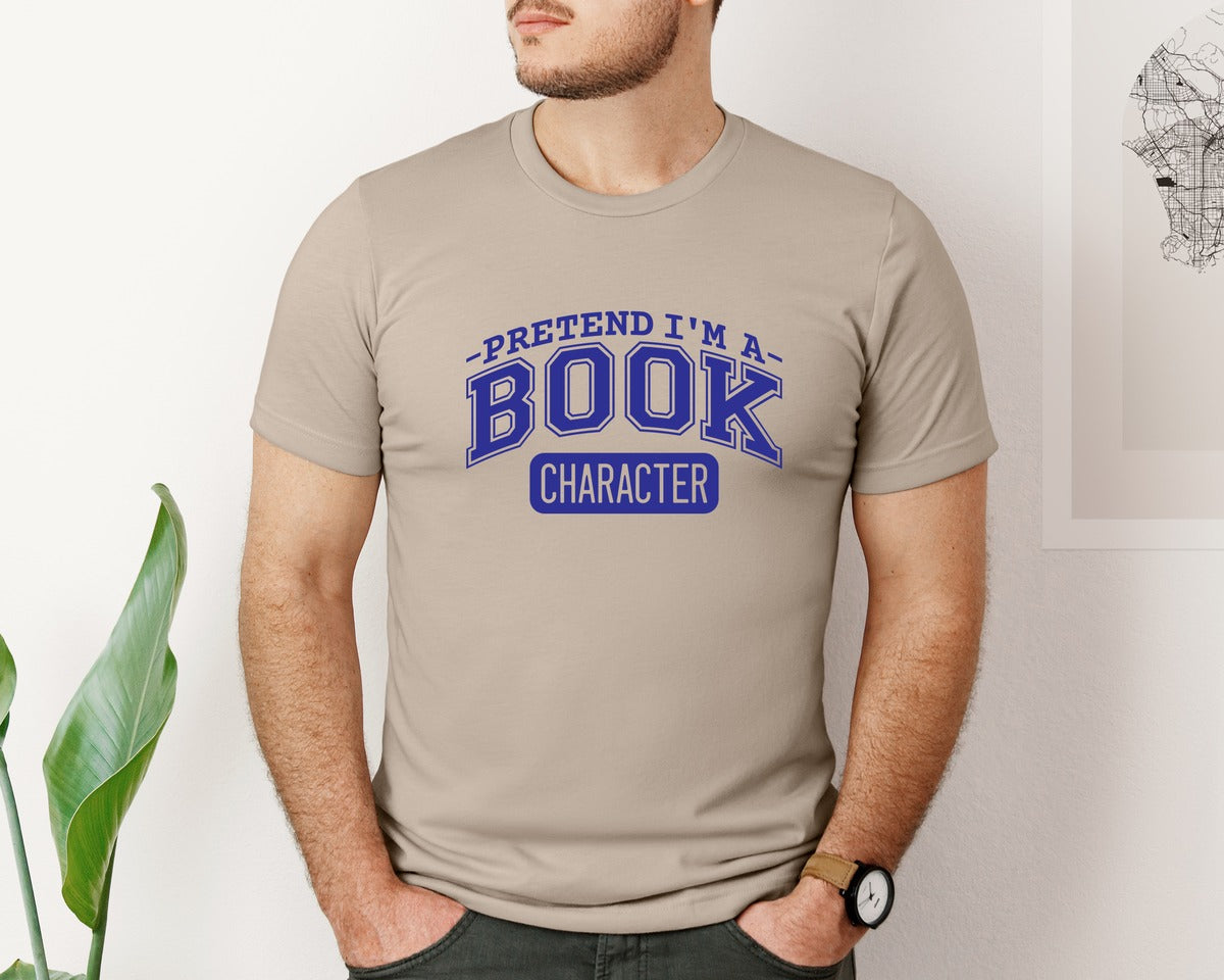 brand:Bella Canvas|color:Heather Tan|Pretend Im A Book Character Book Lover 2 Graphic T-Shirt