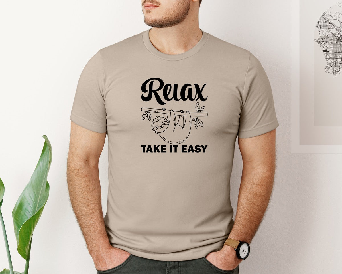 brand:Bella Canvas|color:Heather Tan|Relax Take It Easy T Shirt Graphic T-Shirt