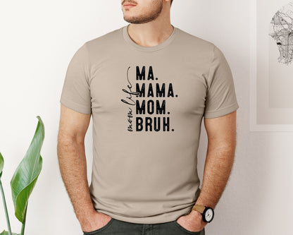 brand:Bella Canvas|color:Heather Tan|Ma Mama Mom Bruh Mothers Day 4 Graphic T-Shirt