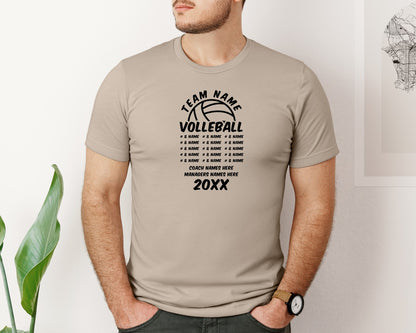 brand:Bella Canvas|color:Heather Tan|Volleyball Team Volleyball Team Graphic T-Shirt