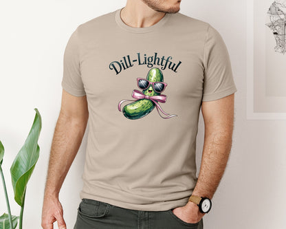 brand:Bella Canvas|color:Heather Tan|Dill Lightful Funny Pickle 2 Graphic T-Shirt