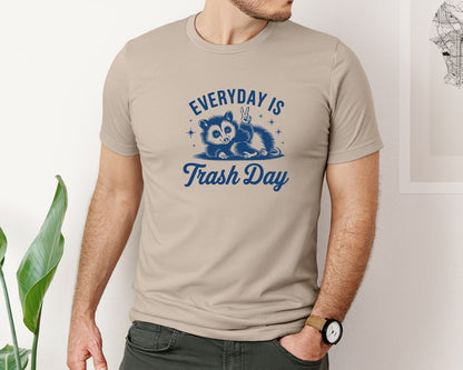 brand:Bella Canvas|color:Heather Tan|Everyday Is Trash Day Design Graphic T-Shirt