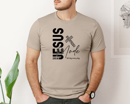 brand:Bella Canvas|color:Heather Tan|Jesus Loves Me Love Like Jesus Graphic T-Shirt