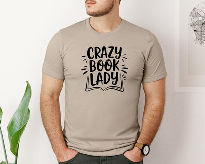 brand:Bella Canvas|color:Heather Tan|Crazy Book Lady T Shirt Design 4 Graphic T-Shirt