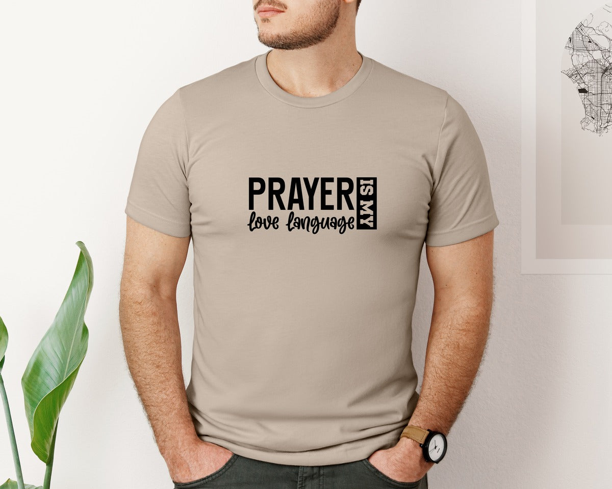 brand:Bella Canvas|color:Heather Tan|Pray With Me Christian Front Back Graphic T-Shirt