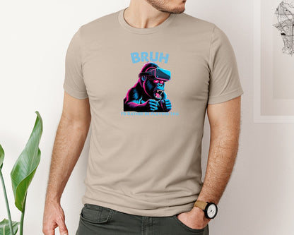 brand:Bella Canvas|color:Heather Tan|Bruh Id Rather Be Playing Tag T Shirt Graphic T-Shirt