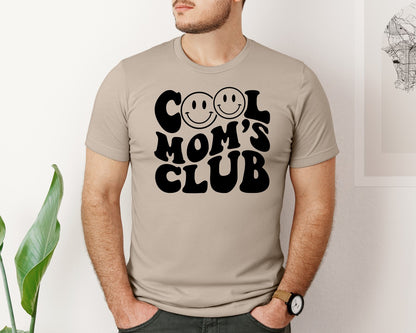 brand:Bella Canvas|color:Heather Tan|Cool Moms Club Wavy 2 Graphic T-Shirt