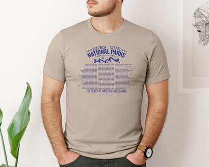 brand:Bella Canvas|color:Heather Tan|Keep Our National Parks Pristine And Graphic T-Shirt