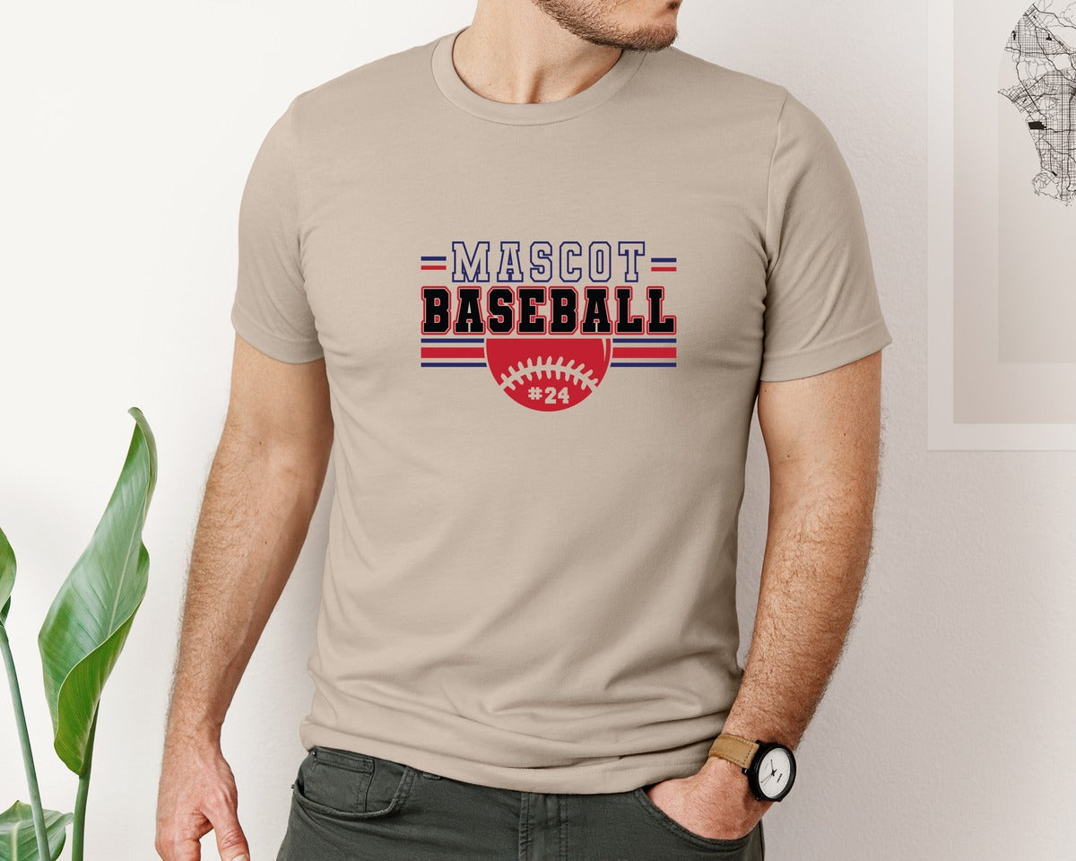 brand:Bella Canvas|color:Heather Tan|Baseball Shirt Baseball Team Graphic T-Shirt