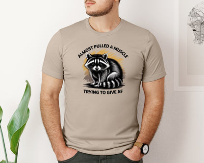 brand:Bella Canvas|color:Heather Tan|Funny Raccoon Sarcastic Quote Graphic T-Shirt