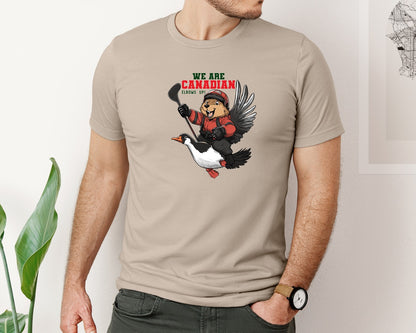 brand:Bella Canvas|color:Heather Tan|We Are Canada Elbows Up Graphic T-Shirt