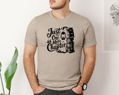 brand:Bella Canvas|color:Heather Tan|Just One More Chapter T Shirt Design Graphic T-Shirt