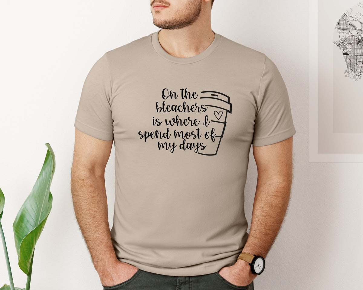 brand:Bella Canvas|color:Heather Tan|On The Bleachers Sports Mom Graphic T-Shirt