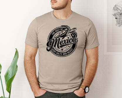 brand:Bella Canvas|color:Heather Tan|Gulf Of Mexico Turtle Beach Graphic T-Shirt