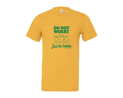 brand:Bella Canvas|color:Heather Yellow Gold|Do Not Worry Just Be Hoppy Frog T Shirt 2 Graphic T-Shirt