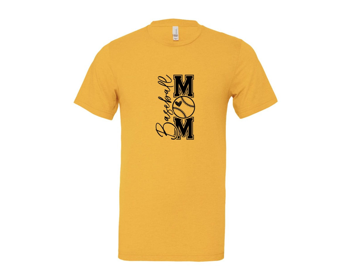 brand:Bella Canvas|color:Heather Yellow Gold|Baseball Mom Baseball Mom 2 Graphic T-Shirt