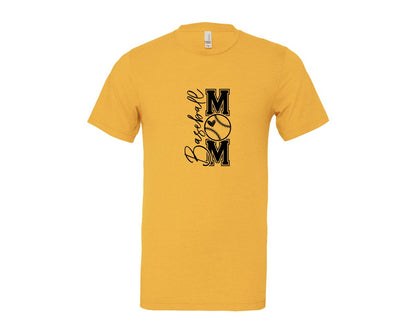 brand:Bella Canvas|color:Heather Yellow Gold|Baseball Mom Baseball Mom 2 Graphic T-Shirt