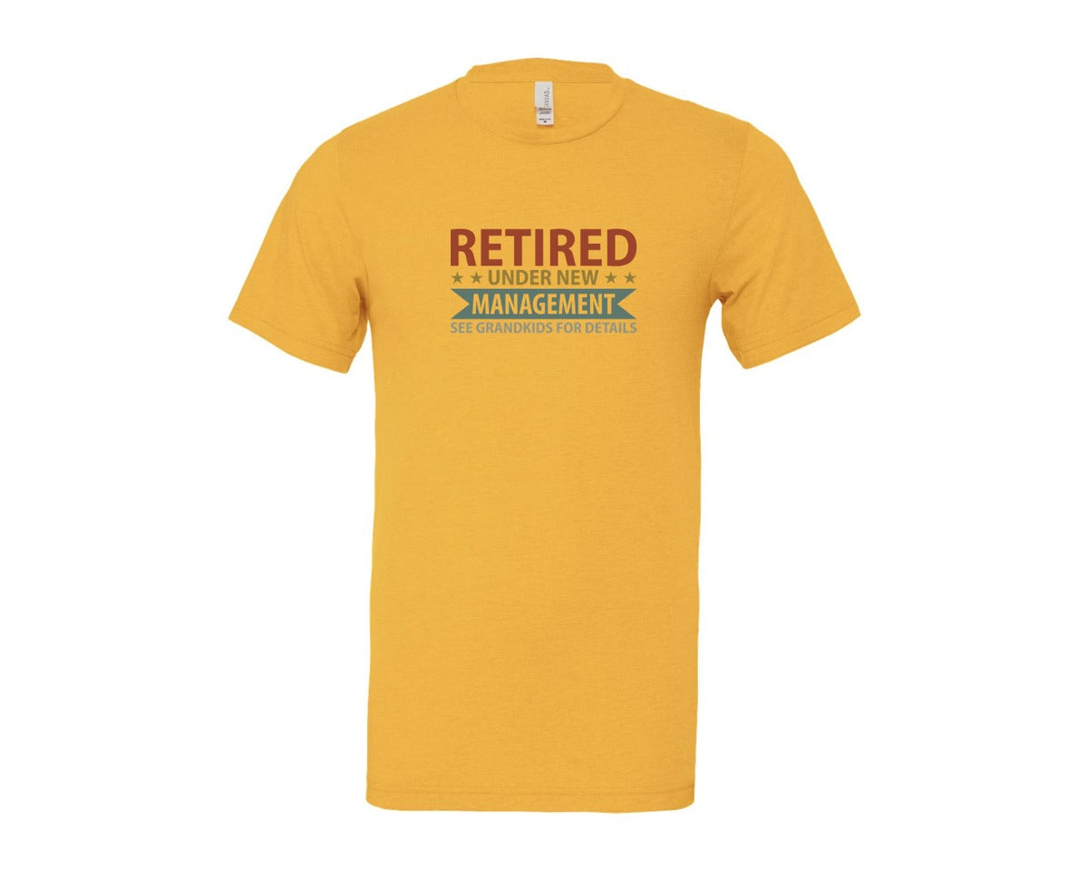 brand:Bella Canvas|color:Heather Yellow Gold|Mens Fathers Day Retired Grandpa Shirts Graphic T-Shirt