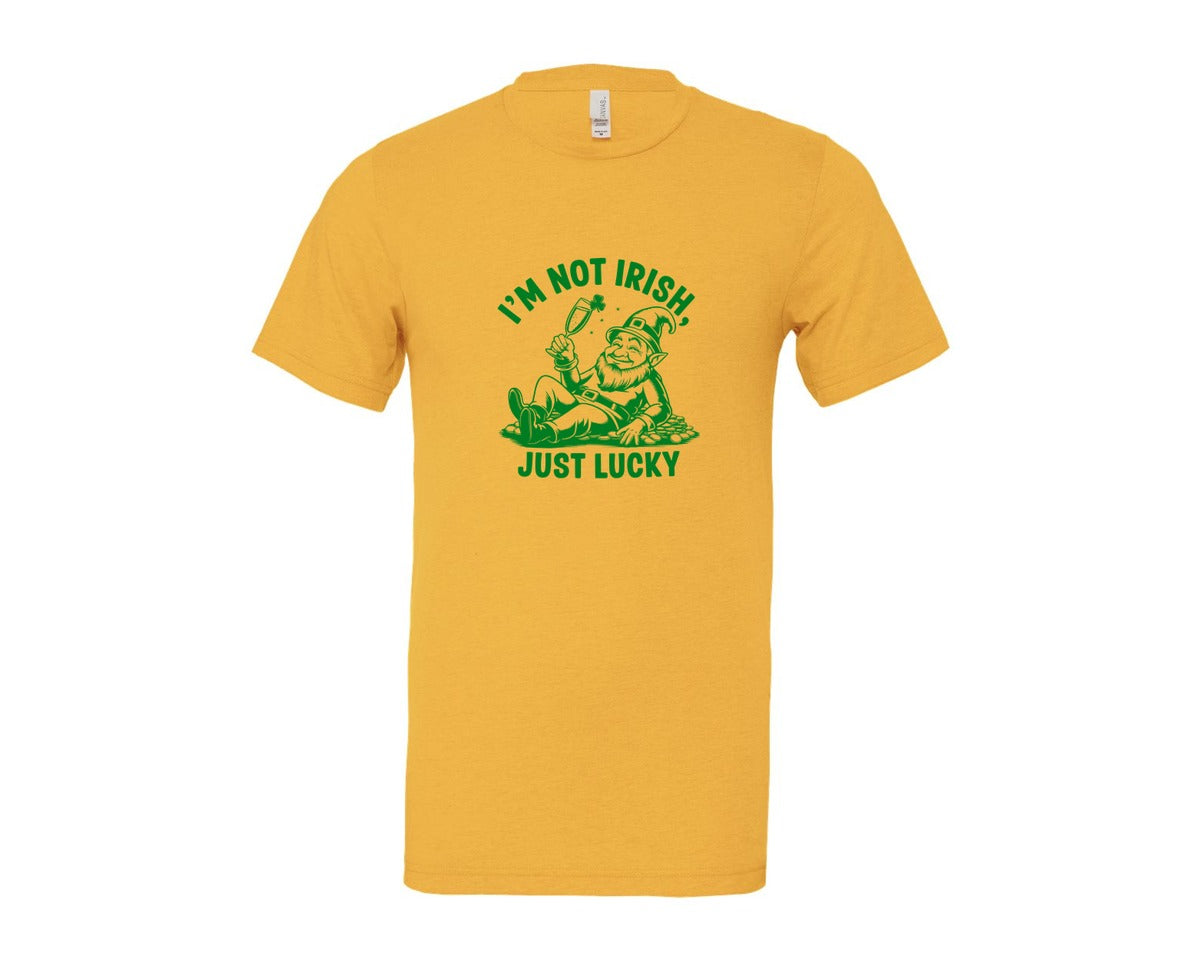 brand:Bella Canvas|color:Heather Yellow Gold|Im Not Irish Just Lucky Design Graphic T-Shirt