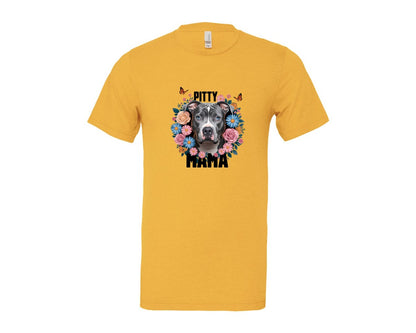 brand:Bella Canvas|color:Heather Yellow Gold|Pitty Mama Cute Pitbull Dog 3 Graphic T-Shirt