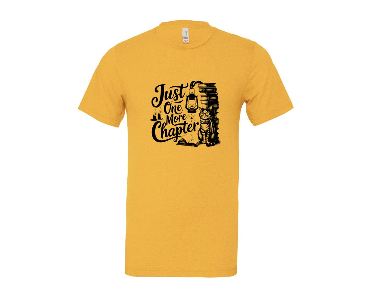 brand:Bella Canvas|color:Heather Yellow Gold|Just One More Chapter T Shirt Design Graphic T-Shirt