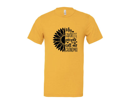 brand:Bella Canvas|color:Heather Yellow Gold|Grandma Sunflower Grandma Graphic T-Shirt