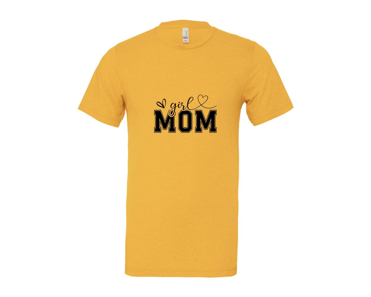 brand:Bella Canvas|color:Heather Yellow Gold|Girl Mom Mothers Day Mama Graphic T-Shirt
