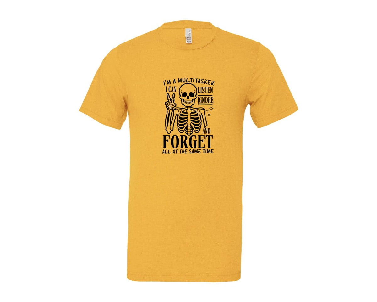 brand:Bella Canvas|color:Heather Yellow Gold|Im A Multitasker Office Humor Graphic T-Shirt