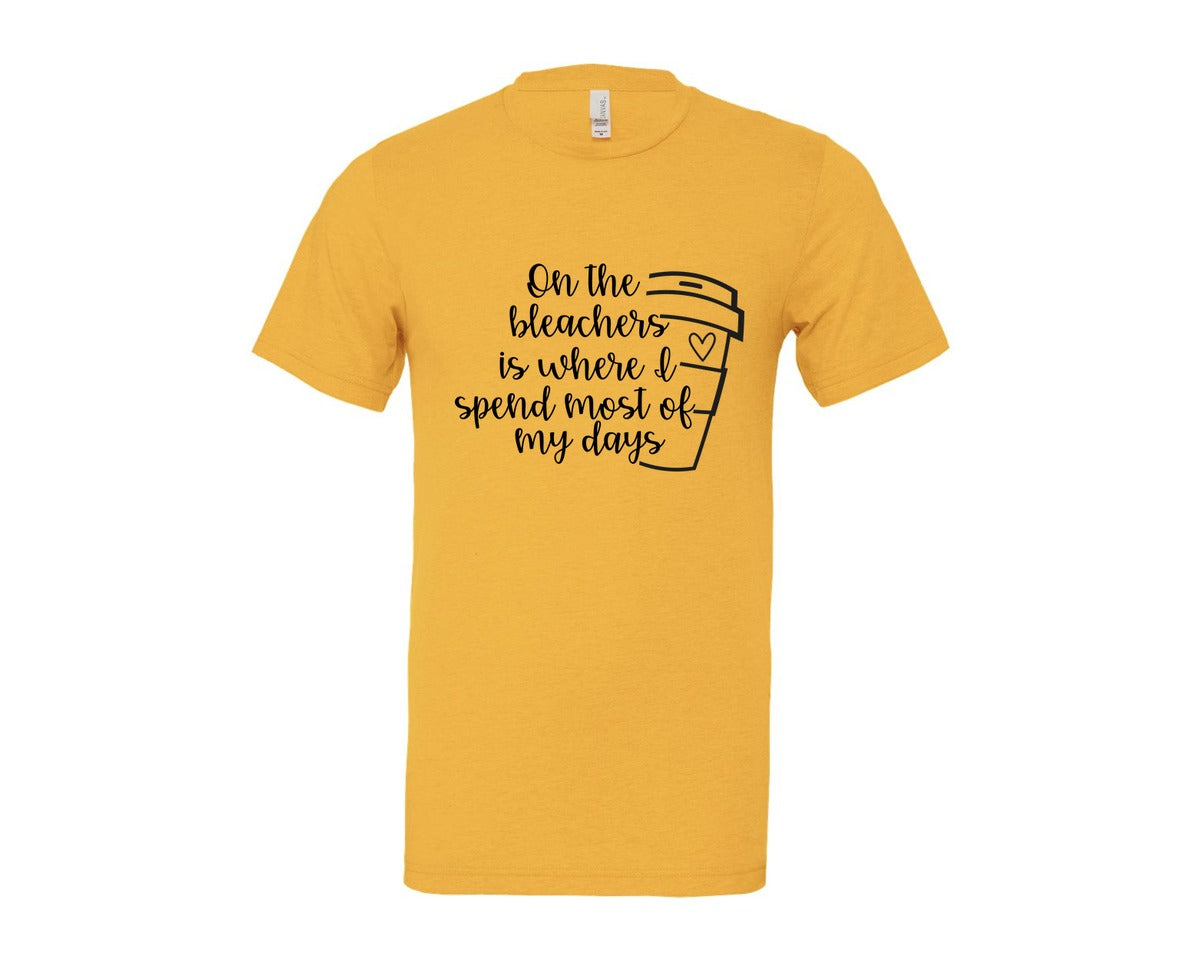 brand:Bella Canvas|color:Heather Yellow Gold|On The Bleachers Sports Mom Graphic T-Shirt