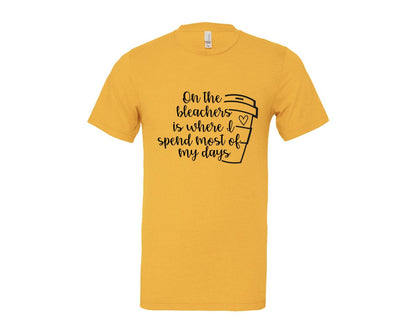 brand:Bella Canvas|color:Heather Yellow Gold|On The Bleachers Sports Mom Graphic T-Shirt