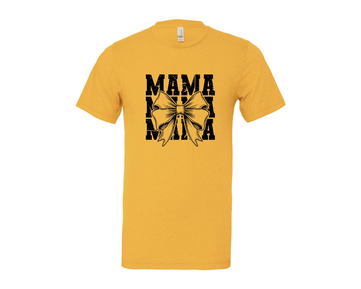 brand:Bella Canvas|color:Heather Yellow Gold|Mama Mom Mama Coquette Graphic T-Shirt