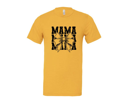 brand:Bella Canvas|color:Heather Yellow Gold|Mama Mom Mama Coquette Graphic T-Shirt