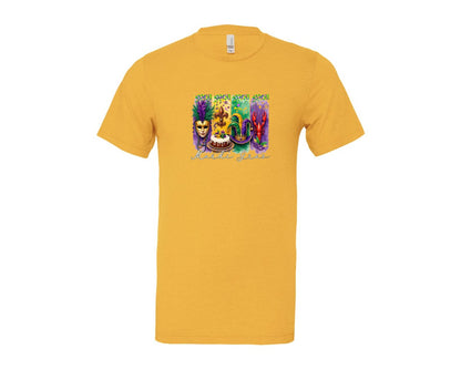 brand:Bella Canvas|color:Heather Yellow Gold|Mardi Gras Coquette 2 Graphic T-Shirt