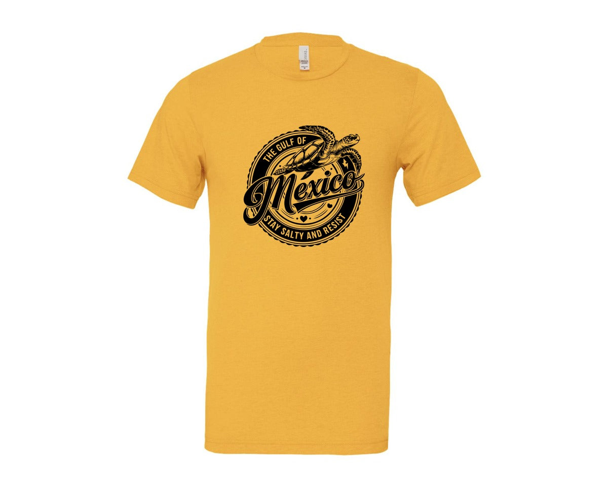 brand:Bella Canvas|color:Heather Yellow Gold|Gulf Of Mexico Turtle Beach Graphic T-Shirt