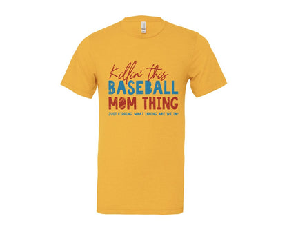 brand:Bella Canvas|color:Heather Yellow Gold|Funny Baseball Mom Thing Graphic T-Shirt